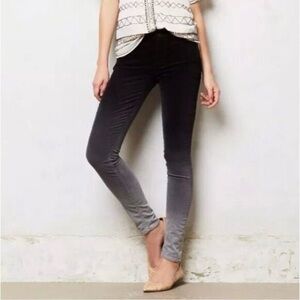Mother The Looker Black Ombre Dye Melting Velveteen Skinny Corduroy 29